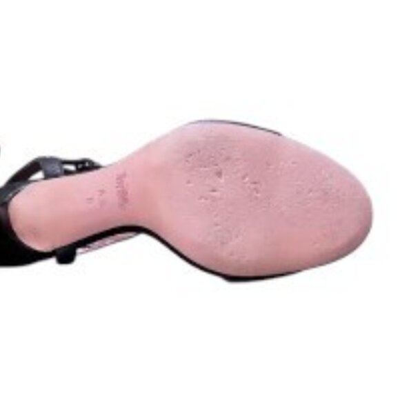 Coach Black Leather 'Melodie' T-strap Heeled Sandal Size 8.5 - Picture 6 of 8